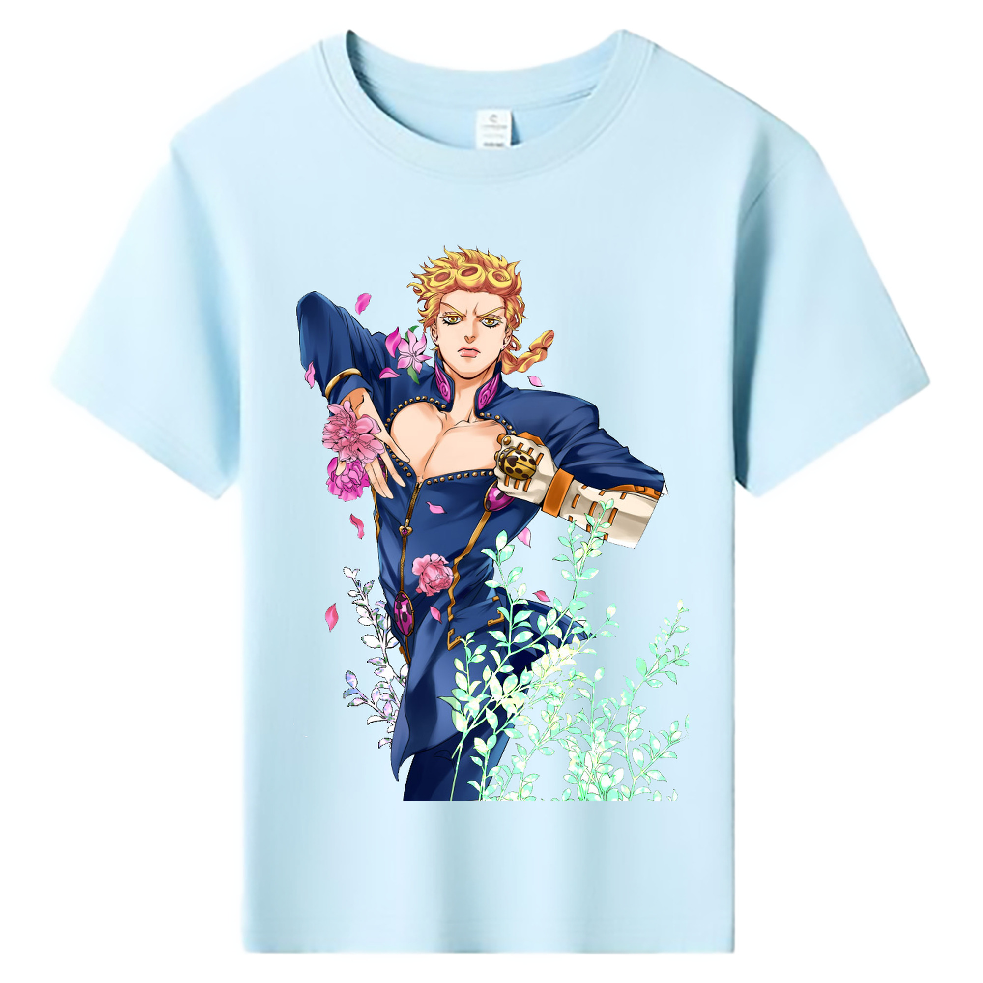 （画像用） ジョジョの奇妙な冒険 ジョルノ?ジョバァーナ JoJo's Bizarre Adventure Giorno Giovanna 綿100％キッズTシャツ（フロントプリント）